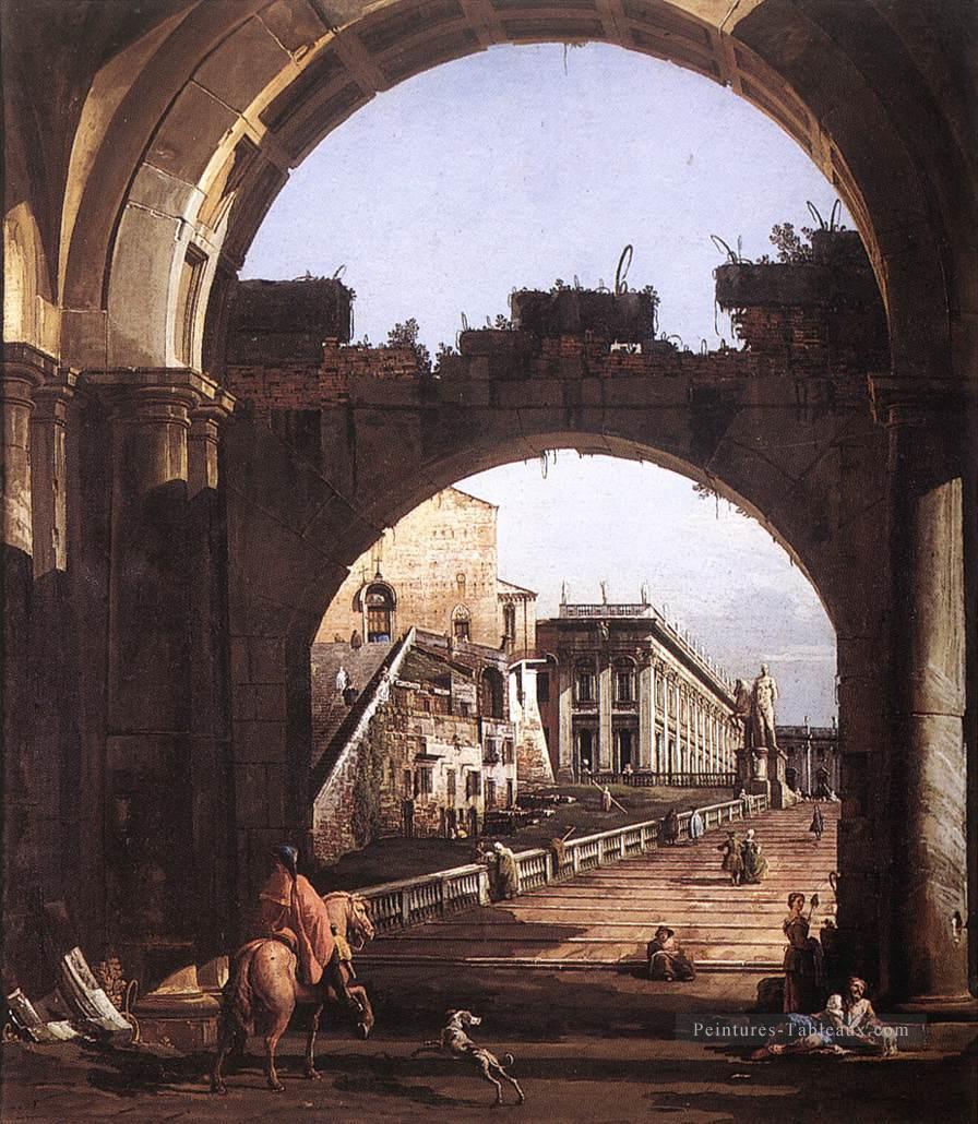 Capriccio du Capitole urbain Bernardo Bellotto Peintures à l'huile